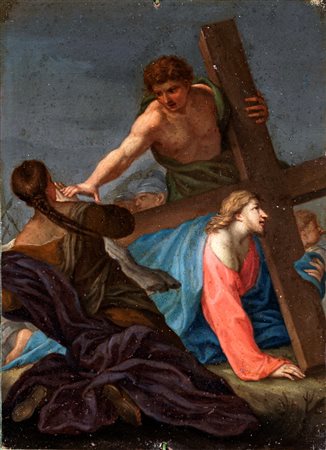 Carlo Maratti (bottega di) (Camerano 1625-Roma 1713) Salita al Calvario Olio...