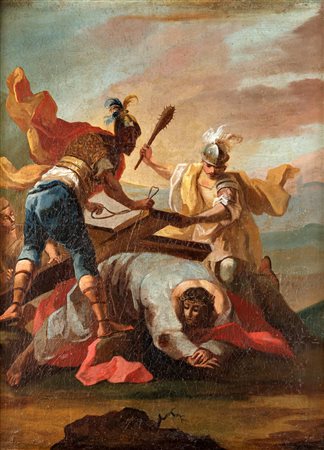 Scuola veneta del XVIII secolo Gesù cade per la prima volta (III Stazione...