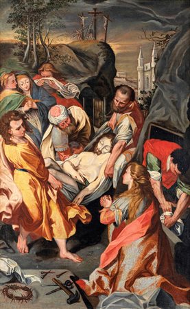 Carlo Paolucci (XVIII Secolo) Sepoltura di Cristo da Federico Barocci olio su...