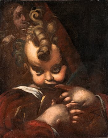 Scuola Emiliana del XVII secolo Putto Olio su tela cm 46x36 Provenienza:...