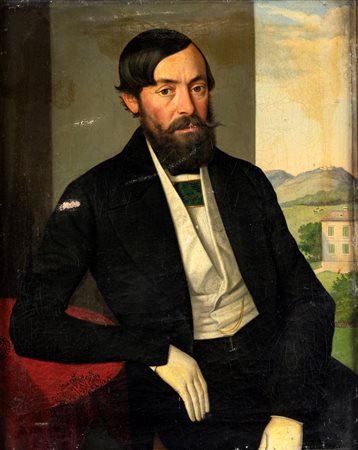 Anton Enders (XIX secolo) Ritratto di Georg Schlimek 1849 Olio su tela cm...