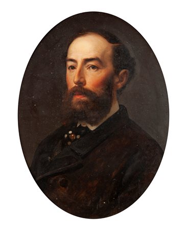 Vincenzo Paliotti (1831-1894) Ritratto maschile 1867 olio su tela cm 60x44 -...