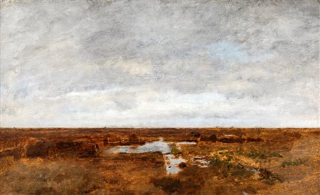 Giuseppe De Nittis (1846-1884) Il Tavoliere pugliese (Bufera imminente) olio...