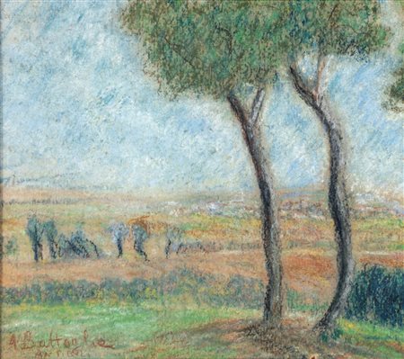 Alessandro Battaglia (Roma 1870-Roma 1940) Anticoli Corrado pastelli su...