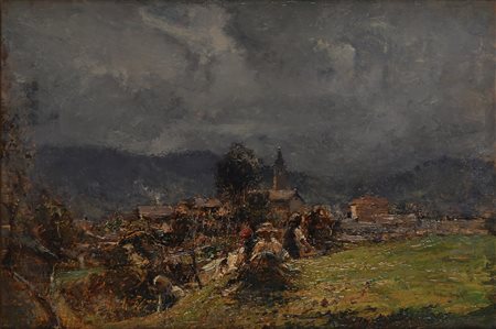 Alessandro Lupo (Torino 1876-Torino 1953) Riposo nei campi 1908 olio su...