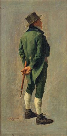 Pompeo Massani (firenze 1850-1920) Vetturino olio Su Tela cm 45x23.5 - in...