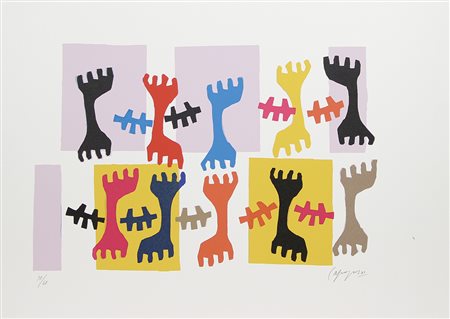 Capogrossi Giuseppe Senza titolo litografia su carta, cm. 50x70, es. 30/60...