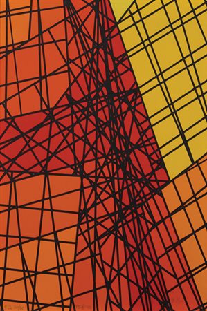 Nigro Mario Tensioni reticolari, 1954/83 serigrafia su cartoncino, cm. 48x33,...