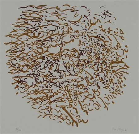 Sanfilippo Antonio Senza titolo, 1971 serigrafia su carta, cm 50x70 firmata e...