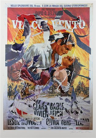 Rotella Mimmo Via col vento litografia su carta, cm. 100x70, es. prova...