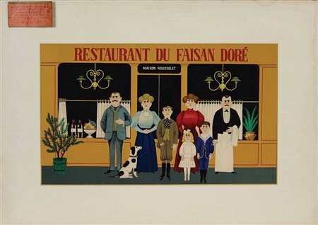 Boilauges Fernand Restaurant du Faisan Doré litografia su carta, cm. 71x51,5...