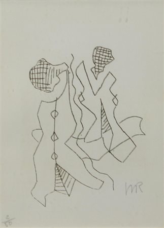 Ray Man Senza titolo litografia su carta, cm. 22x16, es. 2/50 siglata in...