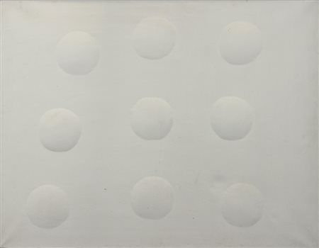 Esposto Arnaldo Forme grigie, 1963 tela estroflessa, cm. 70x90 firmata,...