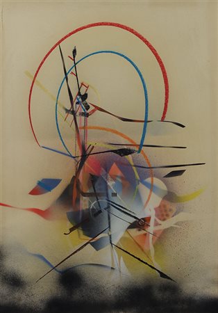 Franceschini Edoardo Senza titolo tecnica mista su carta, cm. 70x50 firmata...