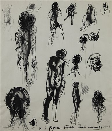 Verdi Alessandro Figure, studio, 1996 china su carta, cm. 50x42 firmata e...