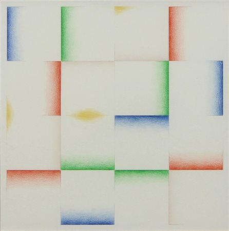 Huber Max Quattro rotazioni con tre accenti, 1980 pastelli su carta, cm. 25x25