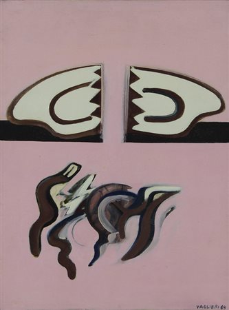 Vaglieri Tino Senza titolo, 1969 olio su tela, cm. 40x30 firmato e datato in...