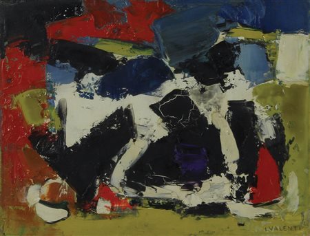 Valenti Italo Rupture, 1957 olio su tela, cm. 27x35 firmato in basso a...