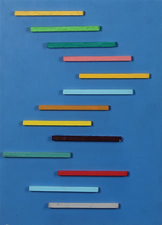 De Palos Gianfranco Meditazione, 2005 acrilico su legno, cm. 31x22,5 firmato...