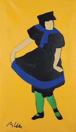 Lodola Marco Ballerina, 2001 tecnica mista su tela, cm. 90x53 firmata in...