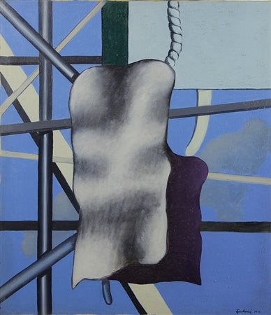 Ercolini Roberto Lavoro in città omaggio a Le Corbusier, 1973 olio su tela,...