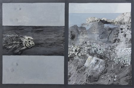 Banchieri Giuseppe Racconto d'estate, 1972 olio su tela, cm. 54x81 firmato e...