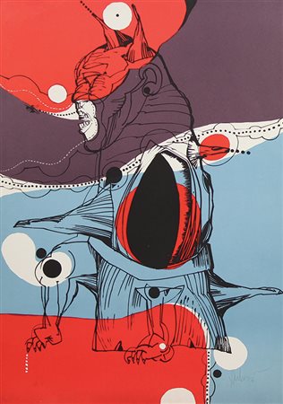 Aulestia Salvador Cuco litografia su carta, cm. 70x49, es. H. C. firmata in...