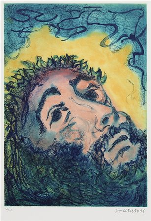 Cantatore Domenico Volto ceramolle su carta, cm. 55x43, es. 30/50 firmata in...