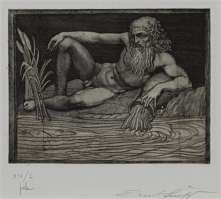 Fuchs Ersnt Wassermann acquaforte su carta, cm. 25x28, es. XIV/L firmata in...