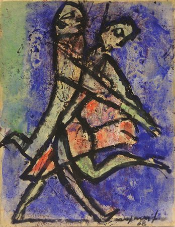 Rognoni Franco Coppia che balla, 1968 tecnica mista su carta intelata, cm....