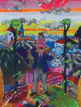 Alinari Luca La pittura è una bambina sulle spalle, 2001 olio su tela...