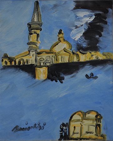 Brindisi Remo Venezia Olio su tela, cm. 20x15 firmato in basso a sinistra,...