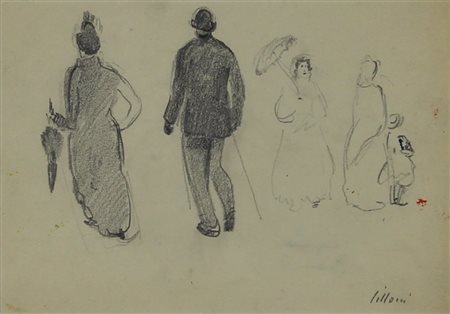 Lilloni Umberto Personaggi matita su carta, cm. 17x24,5 firmata in basso a...