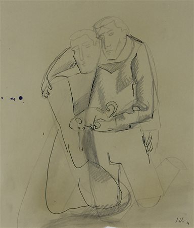 Chia Sandro Senza titolo, 1989 matita e china su carta, cm. 39,5x34 firmata e...