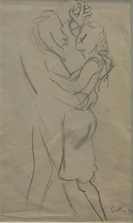 Guttuso Renato Studio per il "Boogie-Woogie", 1953 disegno su carta, cm....