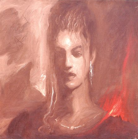 Galliani Omar Laura, 1985 olio su tela, cm. 50x50 firmato e datato,...