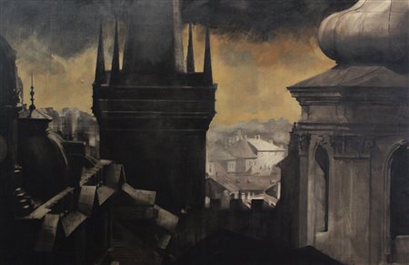 Pignatelli Luca Praga, 1994 acrilico su carta applicata su tela, cm. 130x200...