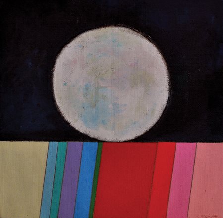 Carmi Eugenio La luna pallida ci guarda, 2010 olio su tela, cm. 40x40 firmato...