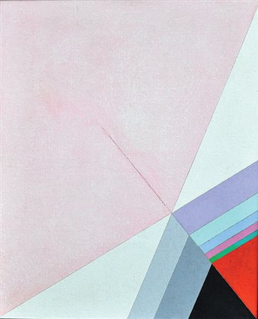 Carmi Eugenio Sipario rosa, 1991 olio su tela, cm. 100x80 firmato e datato,...