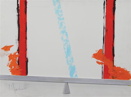 Mondino Aldo Bilancia, anni '70 tecnica mista su tela, cm. 45x60 firmata in...