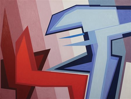 Nativi Gualtiero Un grido, 1993 tempera grassa su tela, cm. 108x141 firmata e...