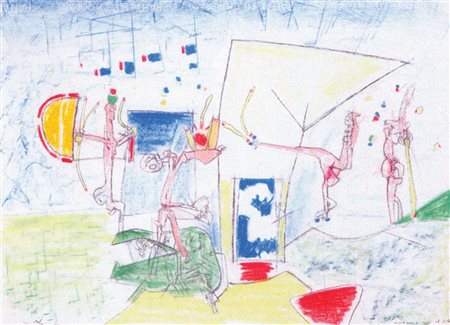 Matta Sebastian Montano i raggi al sole, 1959 pastelli su carta, cm. 48x66,5...