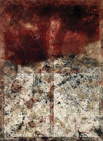 Nitsch Hermann Salz, 1998 olio e sangue su tela, cm. 200x150 firmato e datato...