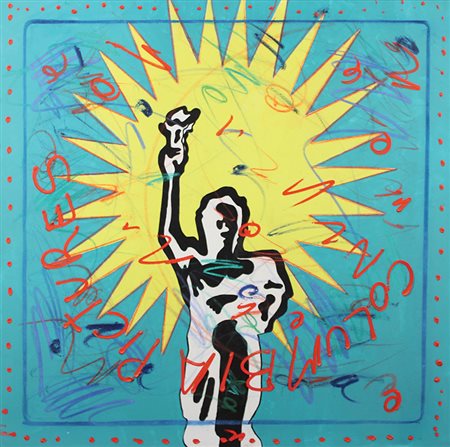 Manera Enrico Columbia Pictures, 1990 acrilico su tela, cm. 100x100...