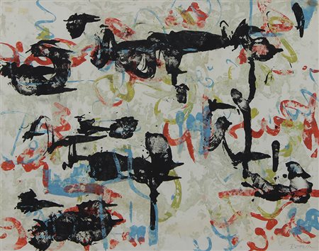 Rotella Mimmo Scrittura 1956, 1956 tecnica mista su cartoncino, cm. 40x50...