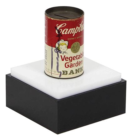 Warhol Andy Campbell's Soup lattina, h. cm. 12, diam. cm. 7 firmata,...