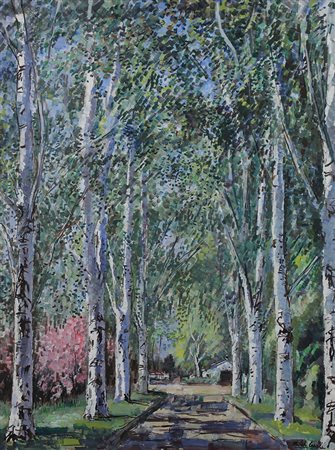 Cascella Michele Bosco olio su tela, cm 100x76 firmato in basso a destra,...