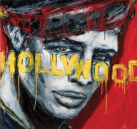 Mantovan Flavia Marlon Brando tecnica mista su tela, cm. 90x90 certificato di...