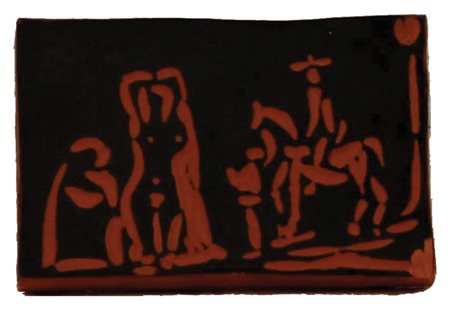 Picasso Pablo Senza titolo mattonella in terracotta, cm. 10x16x2, es. 131/500...
