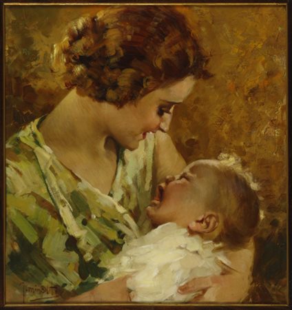 Giuseppe Mincato (1882-1954) Senza titolo, 1930 Olio su tavola cm 40x43 Firma...